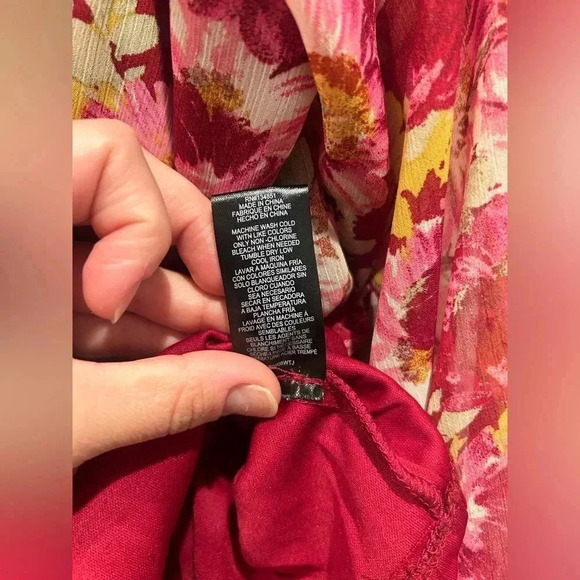 WAYF Floral Peplum Long Sleeve Blouse / Size Small / - Picture 7 of 8